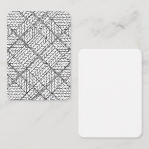 WHITE-RAUTE-STRICK 3.5x2.5-Flachkarte / Vertikal Mitteilungskarte