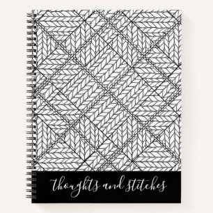 WHITE RAUTE STRICK 8.5x11 Notebook + Text II Notizbuch