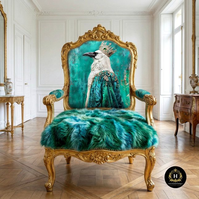 White Raven in Aquamariner Royal Cloak Decoupage Seidenpapier (Von Creator hochgeladen)