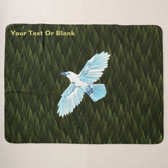 White Raven on Fraktal Conifers Sherpadecke (Vorderseite (Horizontal))