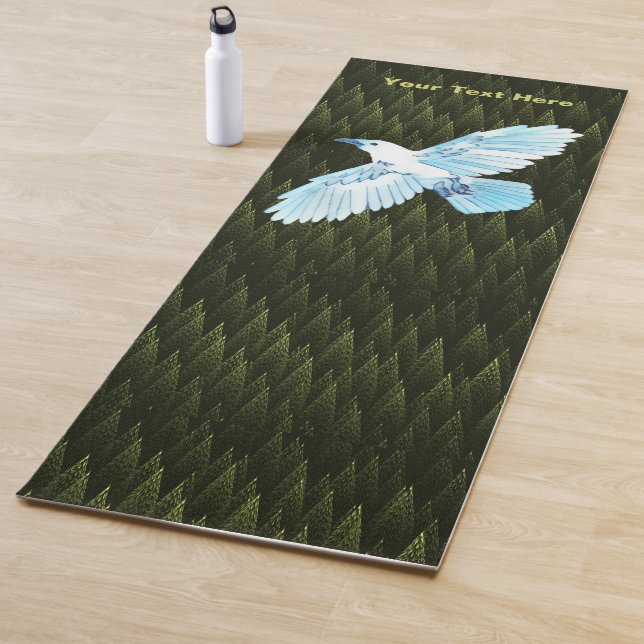 White Raven on Fraktal Conifers Yogamatte (Beispiel)