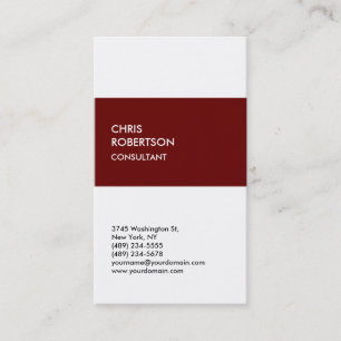 White Red Attractive Charming Business Card Visitenkarte