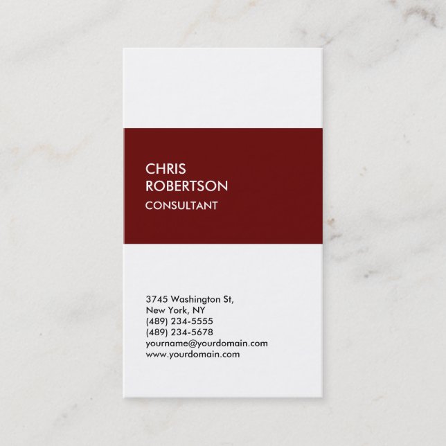 White Red Attractive Charming Business Card Visitenkarte (Vorderseite)