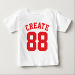 White & Red Baby | Sports Jersey Design Baby T-shirt<br><div class="desc">White & Red Baby | Sports Jersey Design - Baby Raglan T-Shirt</div>