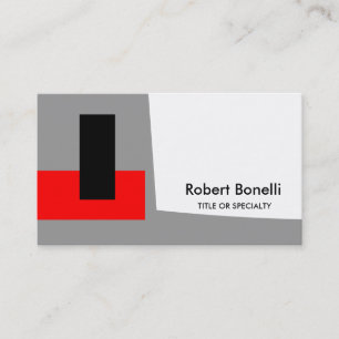 White Red Black Schlicht Modern Business Card Visitenkarte