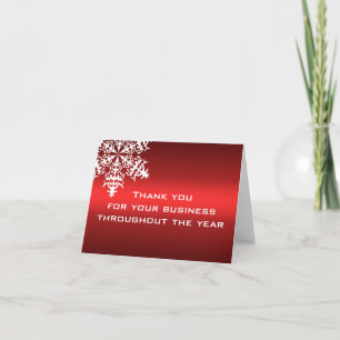 White & Red Business Danke Note Card