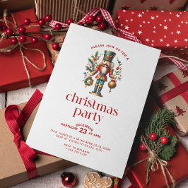 White Red Christmas Nutcracker Weihnachts-Party Einladung