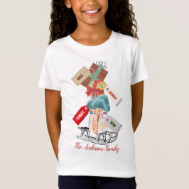 White Red Christmas Schlitten Hübsch Classic Vinta T-Shirt