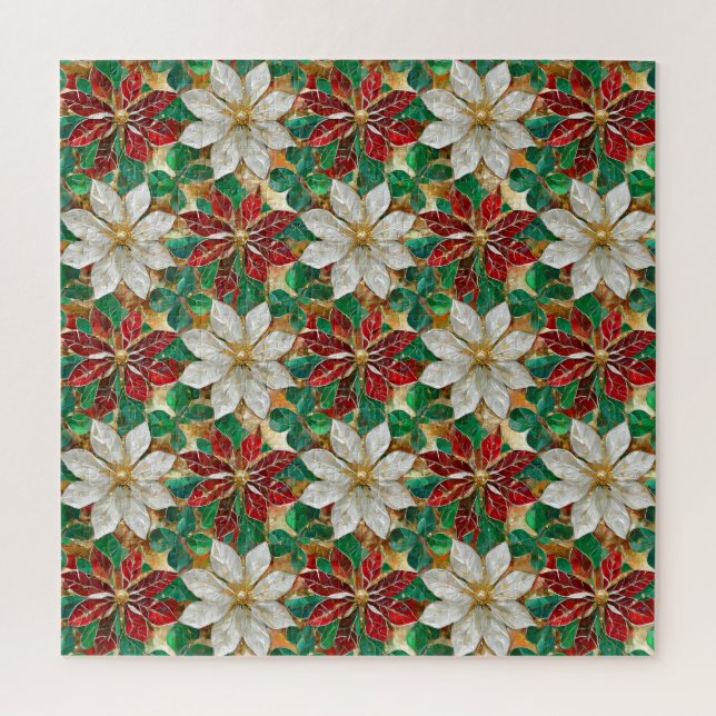 White Red Green Gold Poinsettia (Vertikal)
