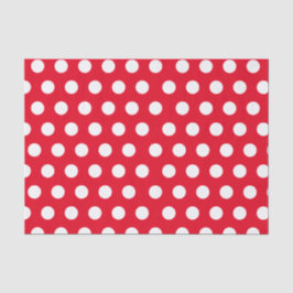 White & Red Medium Polka Weihnachten Seidenpapier