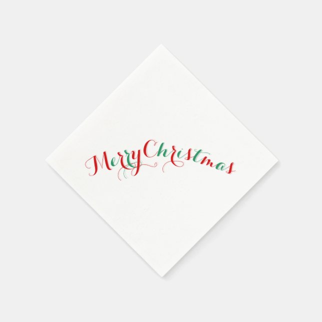 White Red Merry Weihnachtsbuch Napkins Serviette (Ecke)