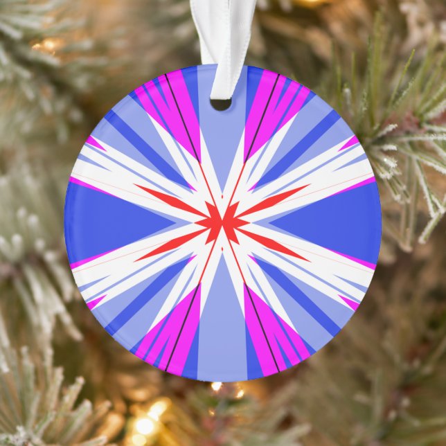 White Red Pink Blue Weihnachten Sternexplosion Sta Ornament (Baum)