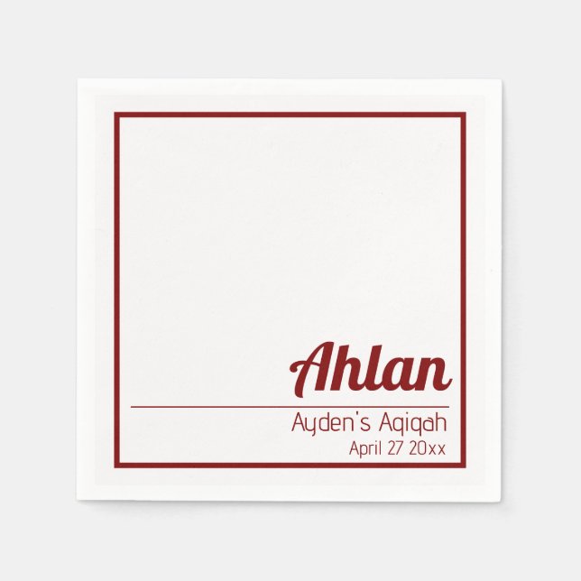 White Red Solid Color Schlicht, Aqiqah Baby Dusche Serviette (Vorderseite)