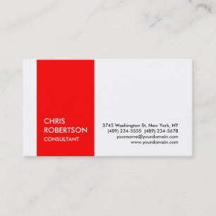 White Red Strip Attraktive Charm Business Card Visitenkarte