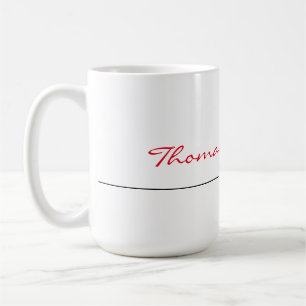 White Red Trendy Handwriting Schlicht Creative Mod Kaffeetasse