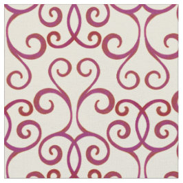 White Red Wirbel Damask Weihnachtsmuster Elegant Stoff