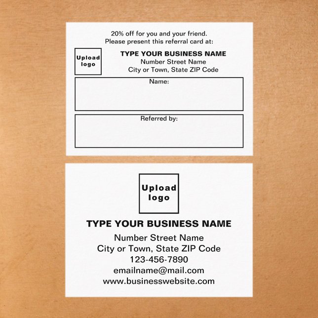 White-Referenz-Karte im Geschäft oder im Shop Empfehlungskarte (Business white referral card for for your customers and their family, relatives or friends.)