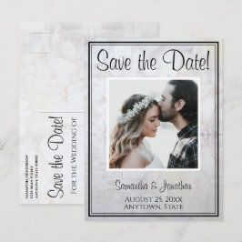 White Reflections Wedding Save the Date Postcard Postkarte