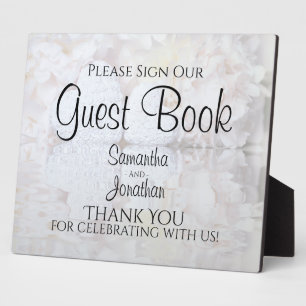 White Reflections Wedding Sign Unser Gästebuchzeic Fotoplatte