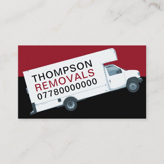 White Removal Van, Removal Company Visitenkarte (Vorderseite)