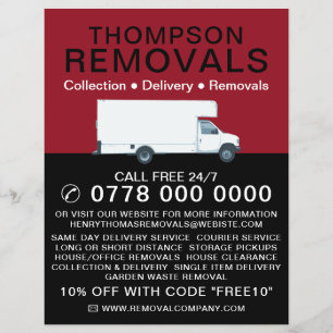 White Removal Van, Umzugsfirmenwerbung Flyer