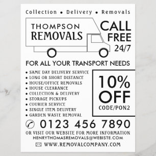 White Removal Van, Umzugsfirmenwerbung Flyer