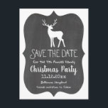 White Rentier Chalkboard Jährliches Weihnachtsfest Ankündigungspostkarte<br><div class="desc">White Rentier Chalkboard Jährliches Weihnachtsfest Party</div>