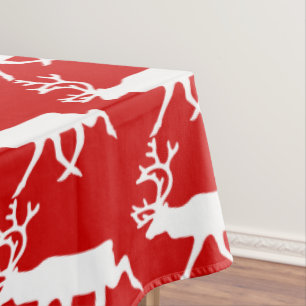 White Rentier/Kariou-Silhouette Tischdecke