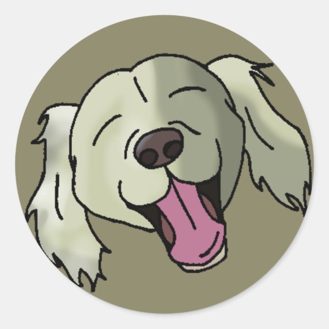 White Retriever Runder Aufkleber (Vorderseite)