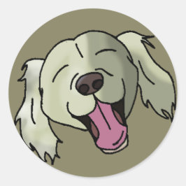 White Retriever Runder Aufkleber