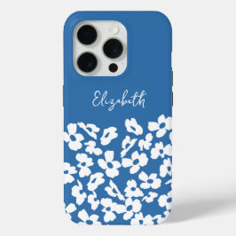 White Retro Dogwood Blume Individuelle Name Case-Mate iPhone Hülle