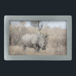 White Rhino Rechteckige Gürtelschnalle<br><div class="desc">Ein weißer Nashorn im Krüger Nationalpark in Südafrika. Bild © Angelika Stern</div>