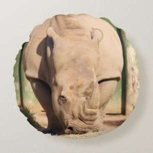 White Rhino Rundes Kissen