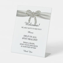 White Ribbon Diamond Bow Wedding Safety