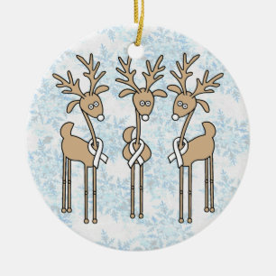 White Ribbon Rentier Keramikornament