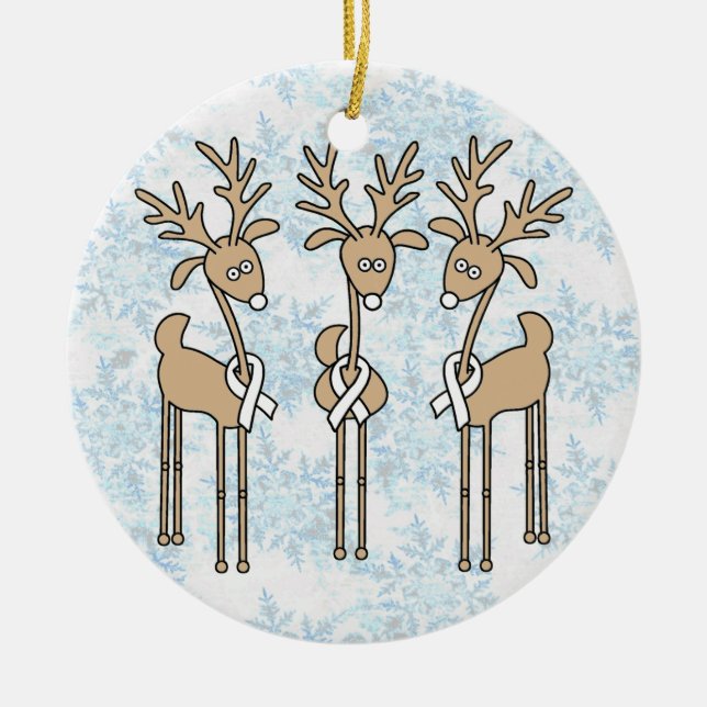 White Ribbon Rentier Keramikornament (Vorne)