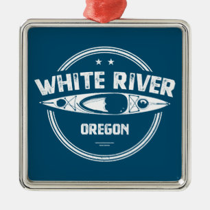 White River Oregon Kayak Ornament Aus Metall