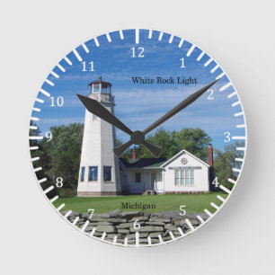 White Rock Light clock Runde Wanduhr