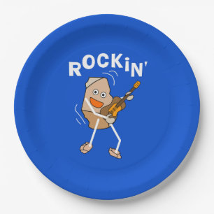 White Rockin' Guitar Pappteller