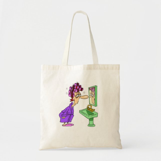 WHite roller lady tote bag for Her Tragetasche (Vorne)
