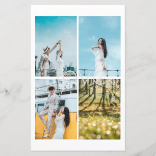 White Romance Love Photo Collage menu Mariage