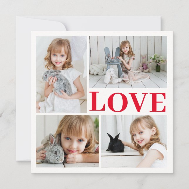 White Romantic Love Valentine's Day Carte photo (Devant)