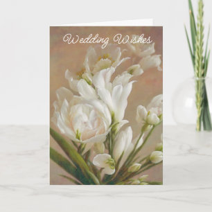 White Rose and Lily Blume Hochzeitkarte Karte