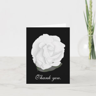 White Rose auf Black Wedding Danke Karten