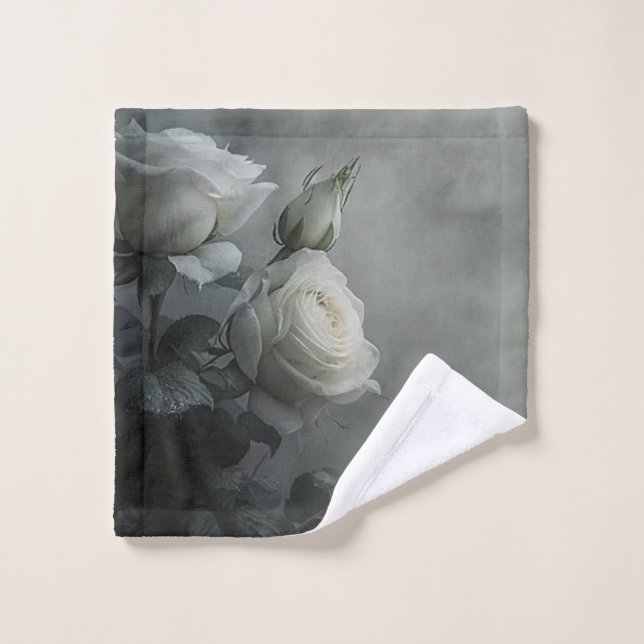 White Rose Badhandtuch Set (Waschlappen)