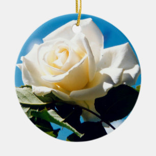 White Rose Beauty Keramik Ornament