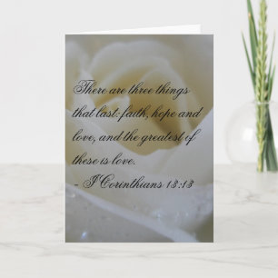 White Rose Bible Verse Wedding Gruß Karte