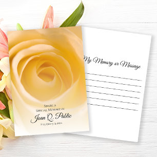 White Rose Blume gemeinsam mit einer Gedächtnisbee Mitteilungskarte