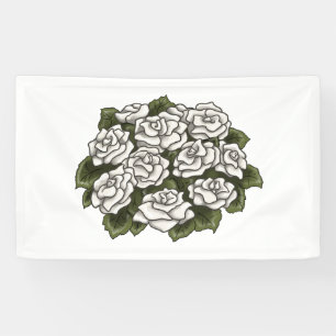 White Rose Bouquet Banner