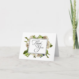 White Rose Bouquet Floral Vielen Dank Dankeskarte